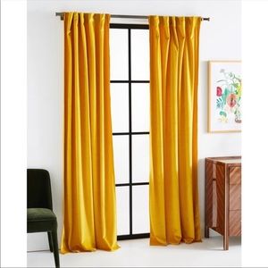 Anthropologie Velvet Louise Curtain Marigold 108" X 50"